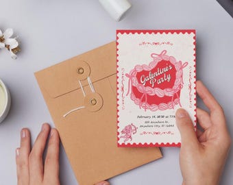 Galentine's Party Invite | Editable Galentine’s Invitation | Girls Night Invitation | Canva Pro