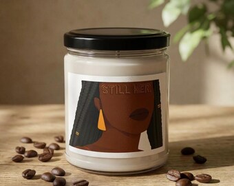 Still Her Candle, Soy Jar Candle | Afro Woman Portrait