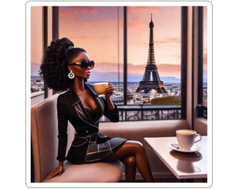 Parisian Black Barbie Sticker