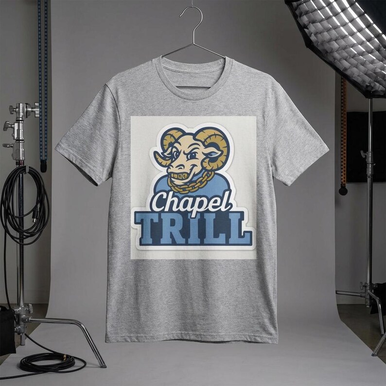 UNC Chapel Hill Chapel Trill Unisex T-Shirt, Tar Heel Fan Shirt, Softstyle Tee, College Apparel, North Carolina University, Carolina Blue image 2