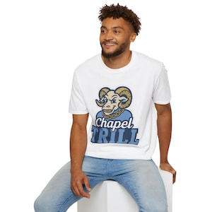 UNC Chapel Hill Chapel Trill Unisex T-Shirt, Tar Heel Fan Shirt, Softstyle Tee, College Apparel, North Carolina University, Carolina Blue image 7