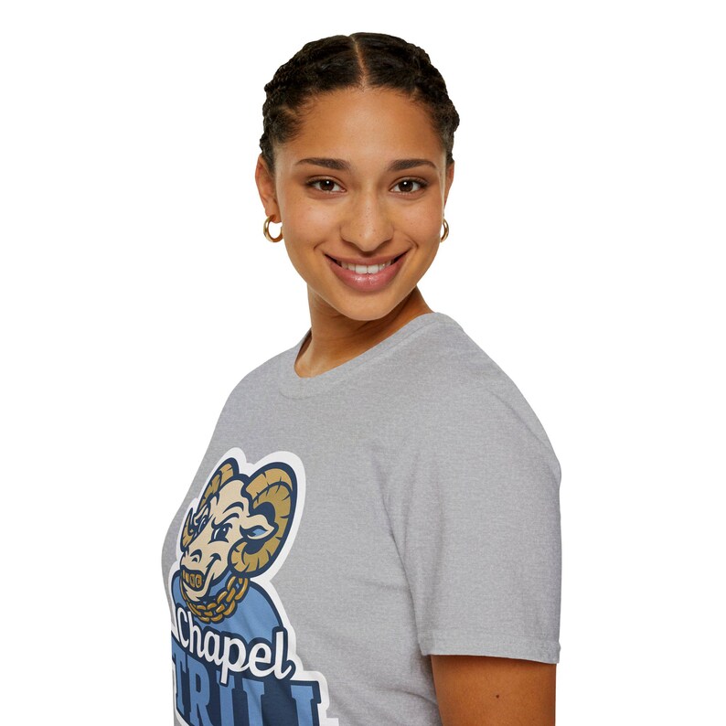 UNC Chapel Hill Chapel Trill Unisex T-Shirt, Tar Heel Fan Shirt, Softstyle Tee, College Apparel, North Carolina University, Carolina Blue image 3