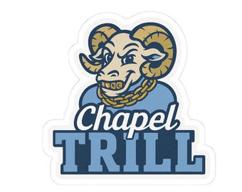 UNC Chapel Hill Ram Sticker: Grills & Chain Design - Laptop Decal