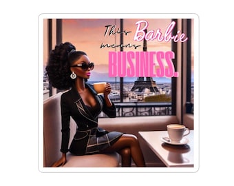 This Doll Means Business Sticker | Stylish Black Doll Office
