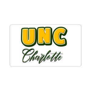 UNC Charlotte Kiss-Cut Stickers for laptop and Stanley cups, University of North Carolina at Charlotte, College Decal, Laptop Sticker, Gift