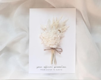 Pregnancy Announcement Card, Your Official Promotion Notice From Sister To Auntie, Baby reveal, Baby Announcement Card to Auntie