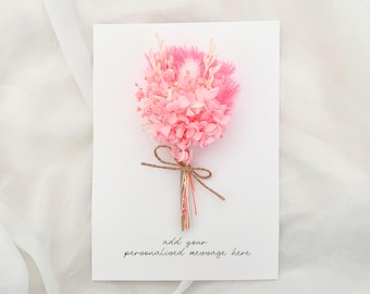 Personnalisé, carte personnalisée, joyeux anniversaire, merci, carte de voeux personnalisée cadeau posey fleurs séchées, Entièrement personnalisable