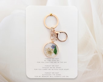 Forget me not Keyring, Memorial gift, bereavement gift, Sympathy, Comfort gift, Thinking of you gift, Forget me not gift, Keyring