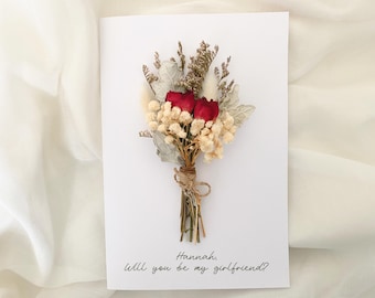 Personalised Will you be my girlfriend Card,  Happy Valentine's Day, Will you be my girlfriend, Proposal Card, Be my valentine card