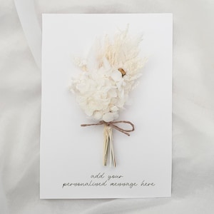 Personalised, custom card, Happy Birthday, Thank you, Personalised greeting card dried flower posey gift, Fully customisable