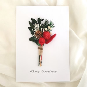 Pacote de cartões de feliz natal, feliz natal, cartão de natal personalizado, feliz natal, buquê de flores secas, cartão de lembrança feito à mão