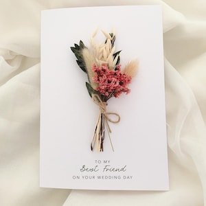 Tarjeta de boda para mejor amiga, tarjeta para mi mejor amiga, tarjeta para el día de la boda de mi mejor amiga, dama de honor, regalo de boda para mejor amiga, tarjeta de boda