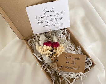 Bridesmaid proposal, Will you be my bridesmaid, Bridesmaid proposal gift, Dried flower, Mini bridesmaid proposal, Bridal Party