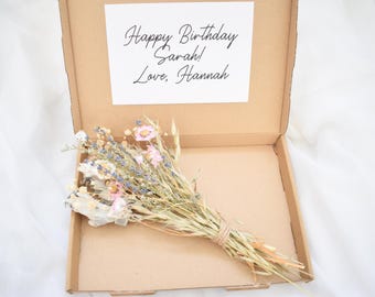 Birthday Letterbox Dried Flowers, Colourful Dried Flower, Birthday Gift Letter Box Gift, Flowers, Bouquet, Dried Flower Bouquet, Birthday