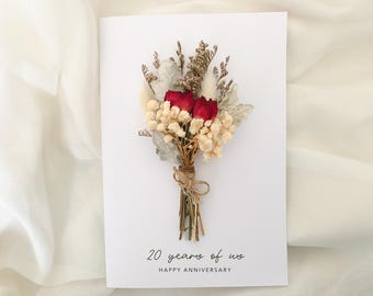 Twenty years of us, 20th Wedding Anniversary Card, Custom Anniversary Card, Happy Anniversary, 20 years, Card for Wife Husband, Luxury Card