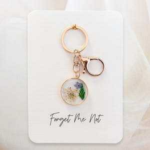Vergeet me niet-sleutelhanger, herdenkingscadeau, rouwcadeau, medeleven, troostcadeau, cadeau Denk aan je, cadeau vergeet-mij-nietje, sleutelhanger