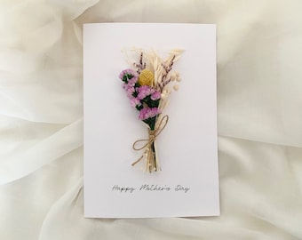 Mother's Day Card, Happy Mother's Day Card, Nanny Nana, Grandma Floral Mother's Day Card, Bouquet, Dried Flower, Happy Mother's Day Card