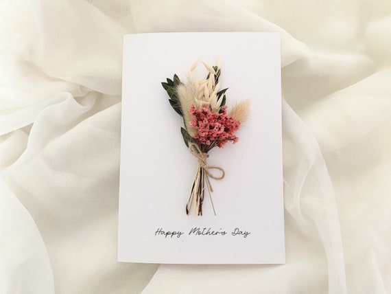 Mother's Day Card, Happy Mother's Day Card, Nanny Nana, Grandma Floral Mother's Day Card, Bouquet, Dried Flower, Happy Mother's Day Card