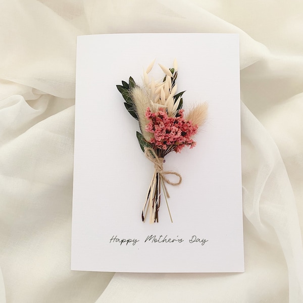 Mother's Day Card, Happy Mother's Day Card, Nanny Nana, Grandma Floral Mother's Day Card, Bouquet, Dried Flower, Happy Mother's Day Card