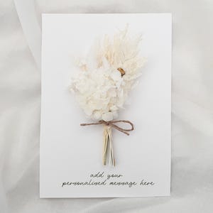 Cartão personalizado, Feliz aniversário, Obrigado, Cartão de felicitações personalizado, presente de buquê de flores secas, Totalmente personalizável