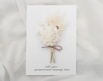 Personnalisé, carte personnalisée, joyeux anniversaire, merci, carte de voeux personnalisée cadeau posey fleurs séchées, Entièrement personnalisable