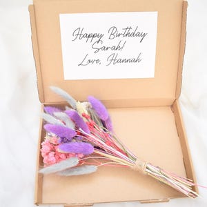 Caixa de presente de agradecimento Flores secas, Presente de agradecimento personalizado, Flores, Buquê, Buquê de flores secas, Cartão de agradecimento, Cartão de agradecimento