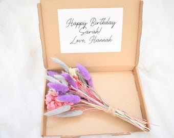 Birthday Letterbox Dried Flowers, Colourful Dried Flower, Birthday Gift Letter Box Gift, Flowers, Bouquet, Dried Flower Bouquet, Birthday