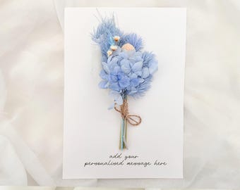Personnalisé, carte personnalisée, joyeux anniversaire, merci, carte de voeux personnalisée cadeau posey fleurs séchées, Entièrement personnalisable