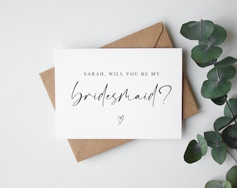 Personalised Will You Be My Bridesmaid, Wedding Card, Proposal Card For Wedding, Bridesmaid Proposal Card, Bridesmaid Card
