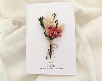 Sister Wedding Card,  To My Sister  Card Wedding Day Card, Parents card for wedding day, Wedding card for sister on wedding day