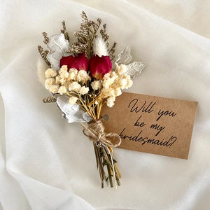 Proposta di matrimonio alla damigella d'onore, Vuoi essere la mia damigella d'onore, Regalo per la proposta di matrimonio alla damigella d'onore, Fiori secchi, Mini proposta di matrimonio alla damigella d'onore, Festa nuziale