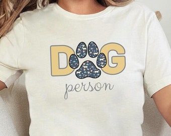 Cute Dog Person Paw Print T-shirt for dog lovers, Gift for people that like dogs, Fun dog paw print shirt for her, Dog mom shirt