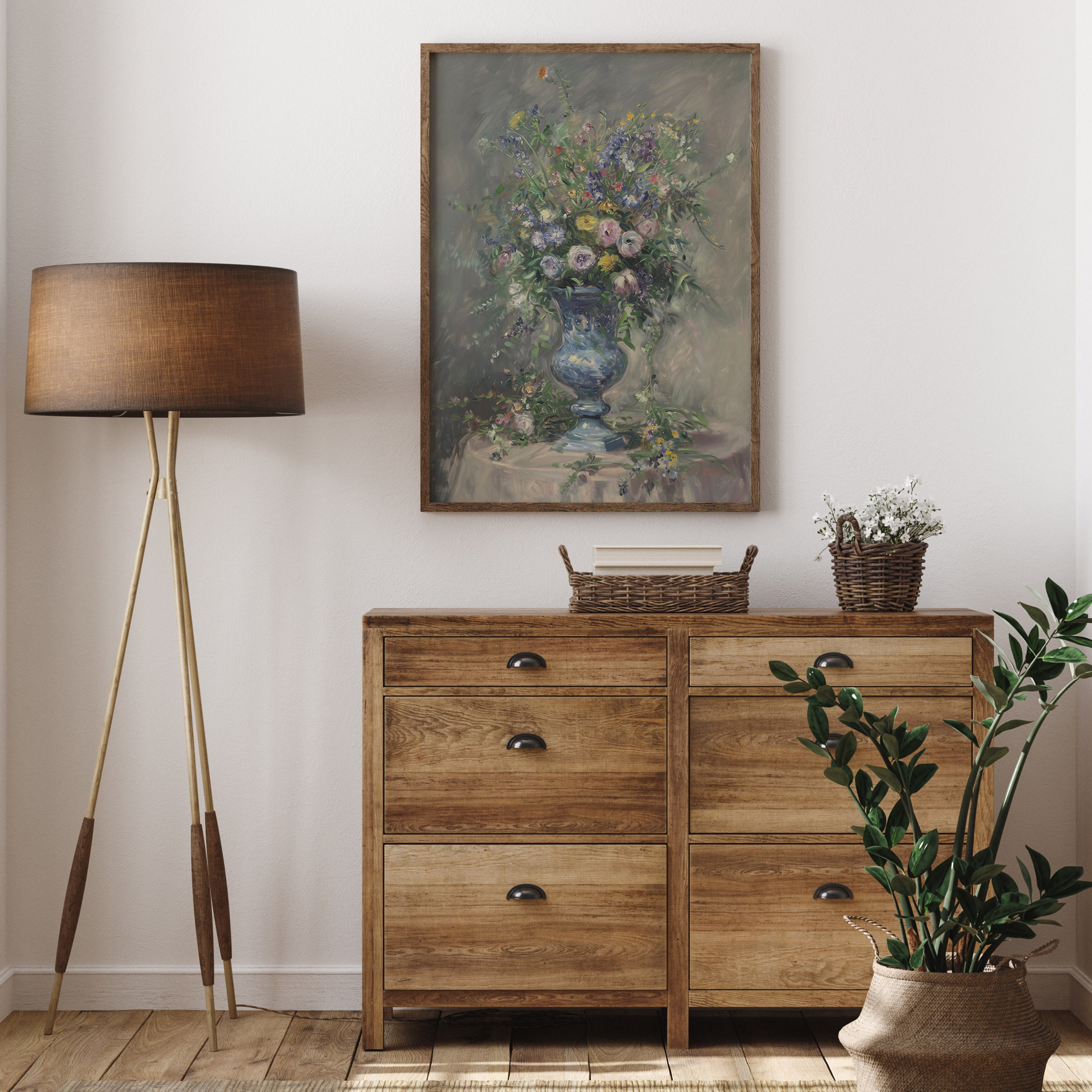 Vintage Wildflower Bouquet Printable Wall Art Vintage Elegance, Oil ...