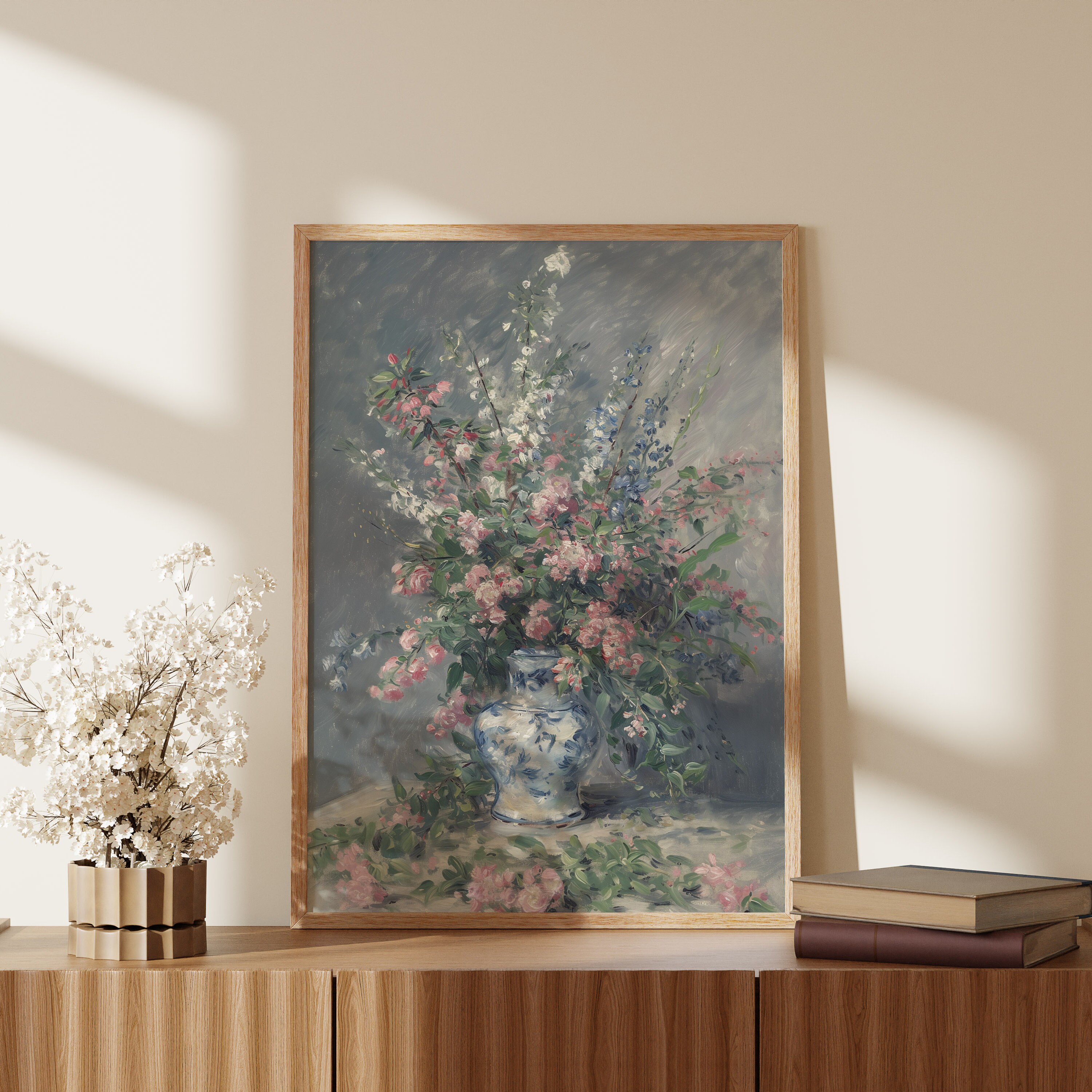 Vintage Wildflower Bouquet Printable Wall Art Antique Floral Print ...