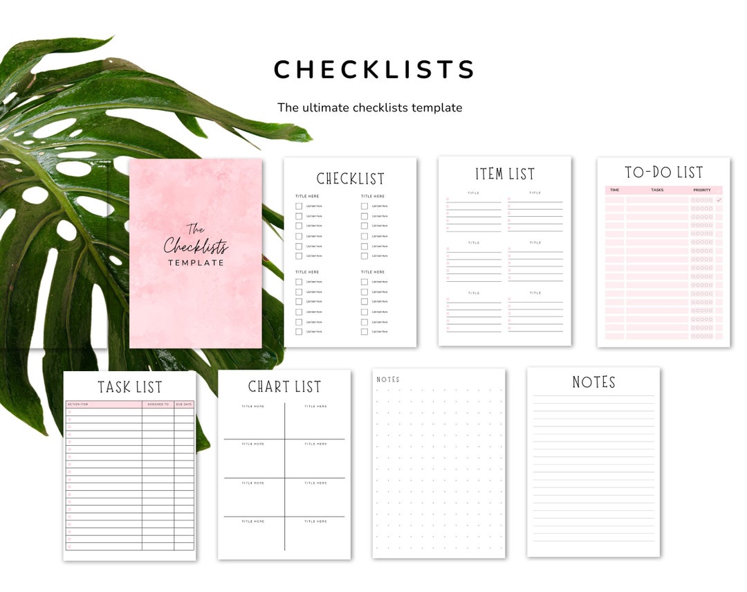Ultimate Checklists Template Checklist, To-do List, Item List, Chart ...