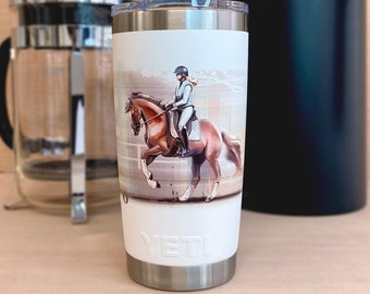 Canter Pirouette - Dressage/Equestrian Artwork Printed on 20oz YETI Rambler Tumbler or 20oz Polar Camel Tumbler