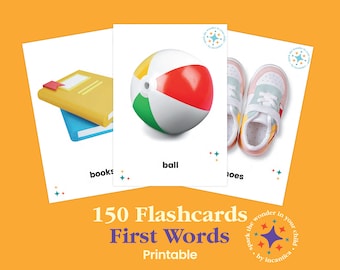 First Words Flash Cards: 150 Early Learning Cards (Instant Download)