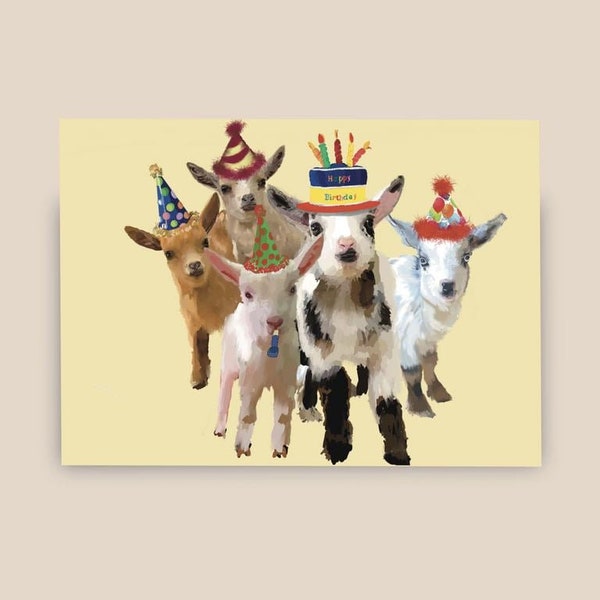 Happy Baby Goat Birthday Card, Personalize this Funny Cute Goat Card for a Friend, Sister or anyone