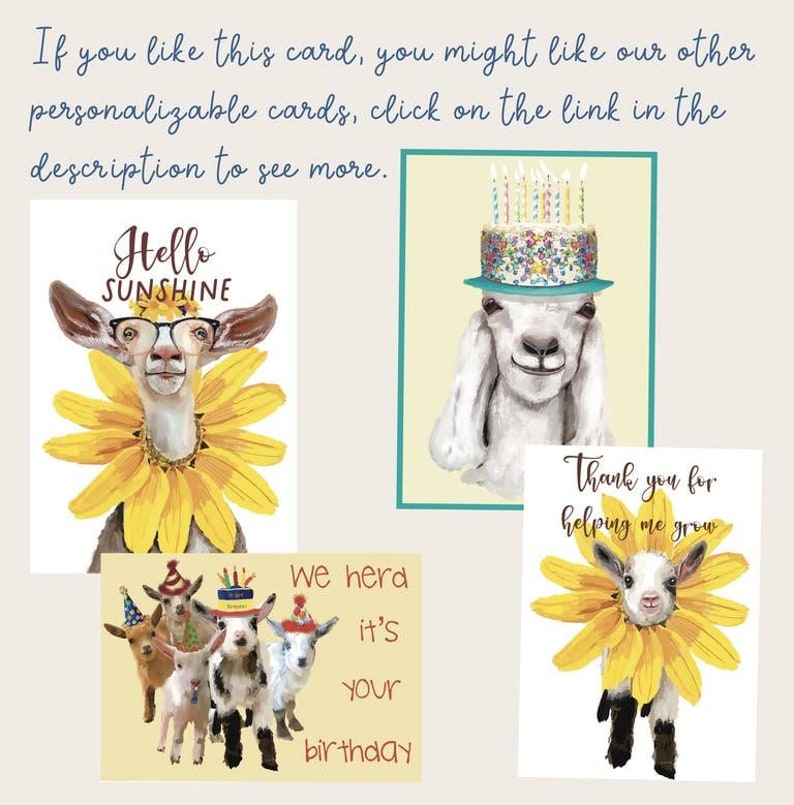 70th Birthday Card, Funny Goat Birthday Card, Personalize This Card - Etsy