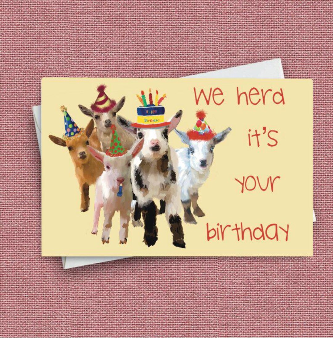 Baby Goat Birthday Card, This Cute Farm Card is Perfect for Her, Great ...
