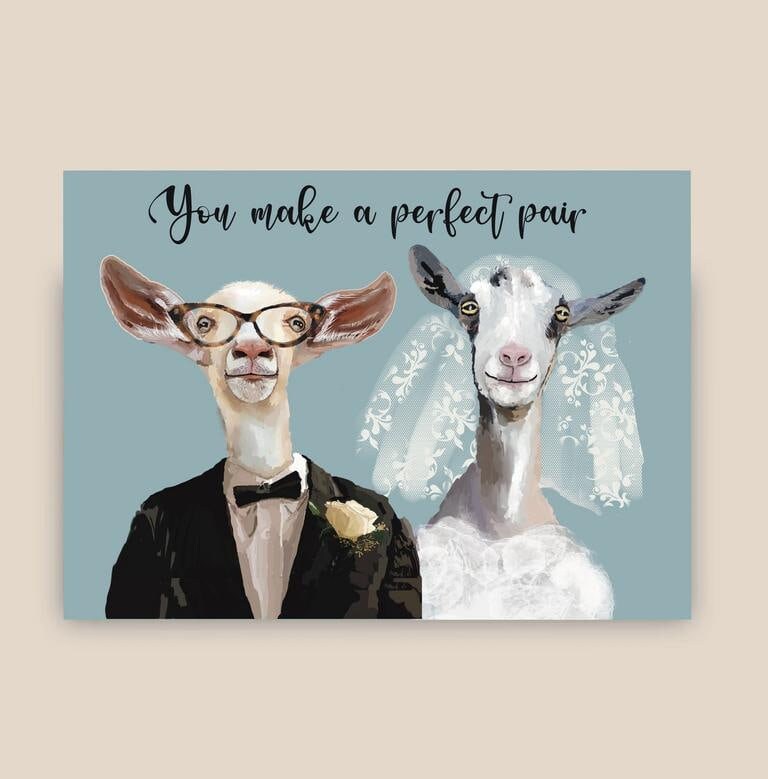 Goat Wedding Card, Say Congratulations With This Funny Goat Card for an ...