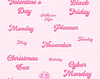 Holiday Edition Digital Stickers (Pink)
