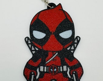 Deadpool Keychain, 3D Printed Keyring, Baby Deadpool.