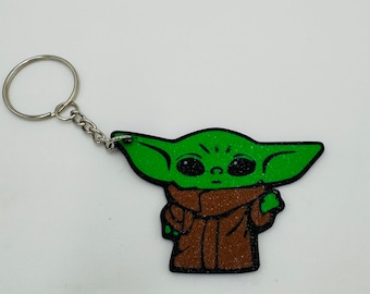 Grogu  Keychain, 3D Printed Keyring