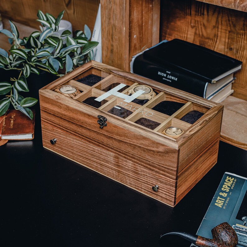 Wooden Watch Box 10, Wood Watch Box for Men, Watch Box, Watch Box With