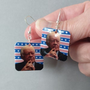 Jimmy Carter earrings President Carter Humanitarian gift for activist peace lover gift political Democrat respect