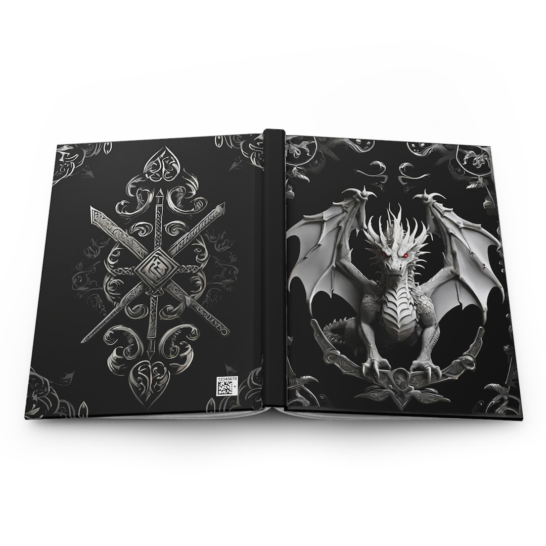 Journal Silver Dragon Journal Dark Mystical Silver Dragon Journal