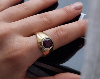 Robijnrode gouden ring