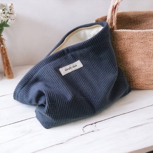 Corduroy Makeup Bag Toiletry Bag for Mothers Day, Extra Soft Corduroy Cosmetic Organizer, Cozy Pouch, Bride Toiletry Bag Wish zdjęcie 3