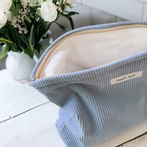 Corduroy Makeup Bag Toiletry Bag for Mothers Day, Extra Soft Corduroy Cosmetic Organizer, Cozy Pouch, Bride Toiletry Bag Wish zdjęcie 4